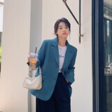 现货X816P105K168春秋装新款条纹里布撞色小西装外套女，女装西装，浙宝088