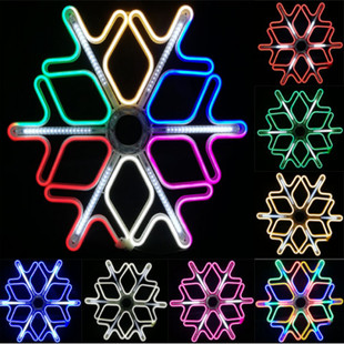 网红发光雪花灯户外霓虹灯带造型灯街道公园景观灯挂树上的装饰灯