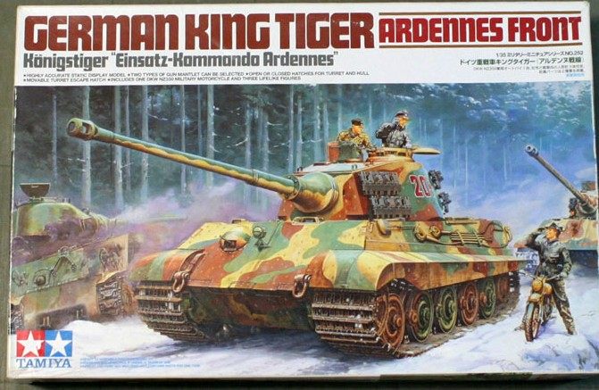 田宫模型TAMIYA 1/35 二战德国虎王重型坦克阿登战役含摩托车