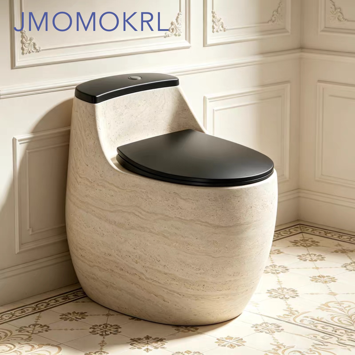 德国法式JMOMOKRL石纹路普通马桶家用鸡蛋形静音大口径彩色坐便器