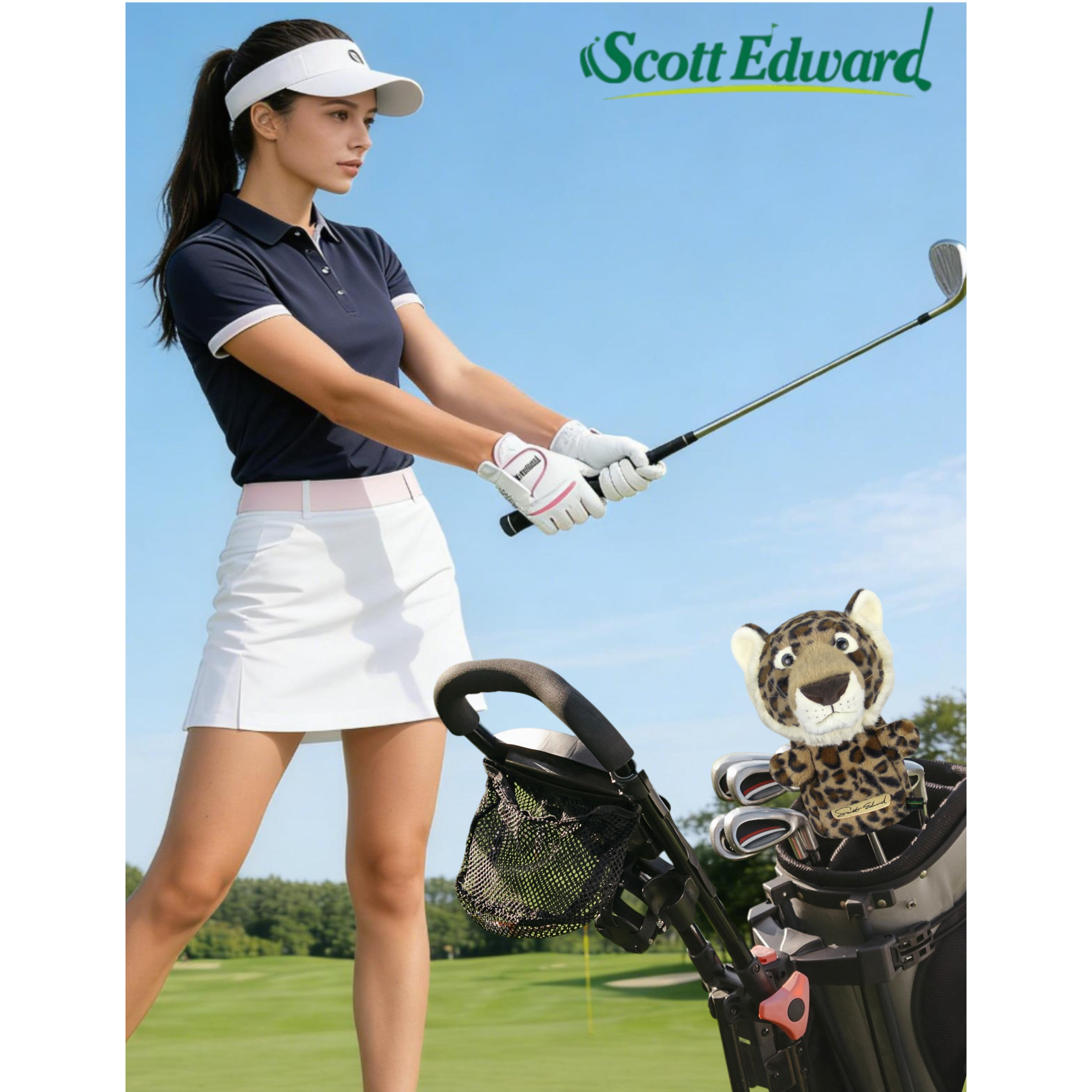 高尔夫动物球杆套豹子三五号木杆套球杆头套动物保护套高尔夫用品