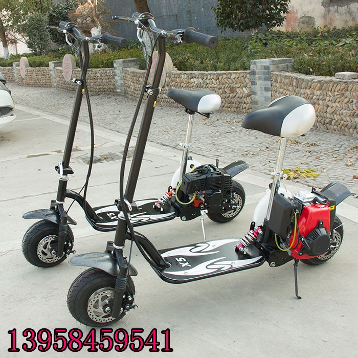 X5款2 4冲汽动滑板车可折叠踏板车助力车摩托车二四冲汽油滑板车
