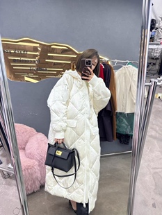 【富婆系列】三醋酸缎面鸭绒超大加厚保暖连帽羽绒服外套