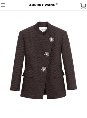 AUDREYWANG新中式立体装饰扣复古休闲西装外套