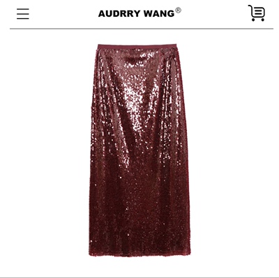 AUDREYWANG“派对焦点”高腰亮片半裙