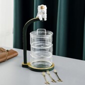 北欧家用糖果收纳罐谷物零食分类保鲜盒可叠加高硼硅玻璃碗带盖子