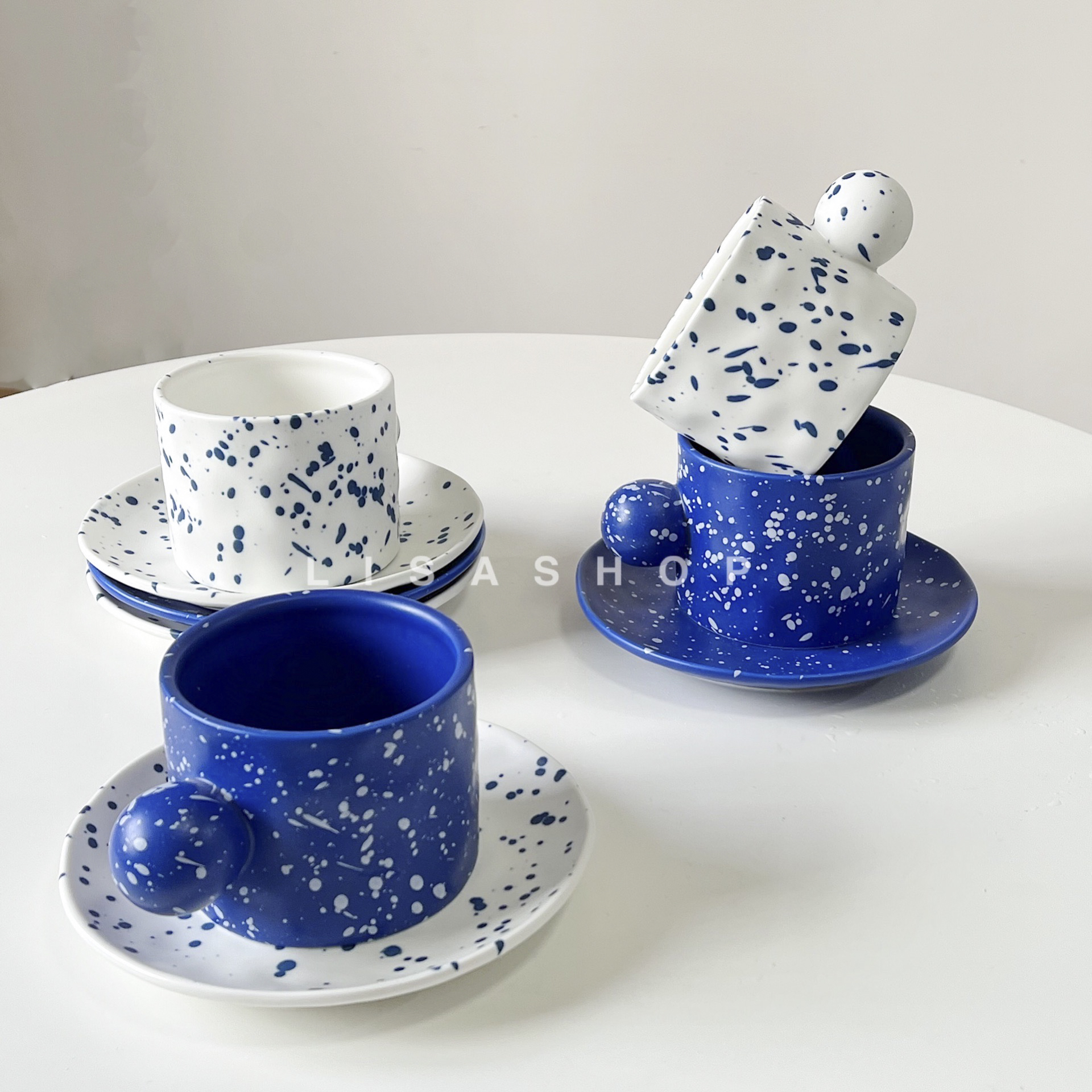 泼墨杯盘杯子陶瓷咖啡杯马克杯