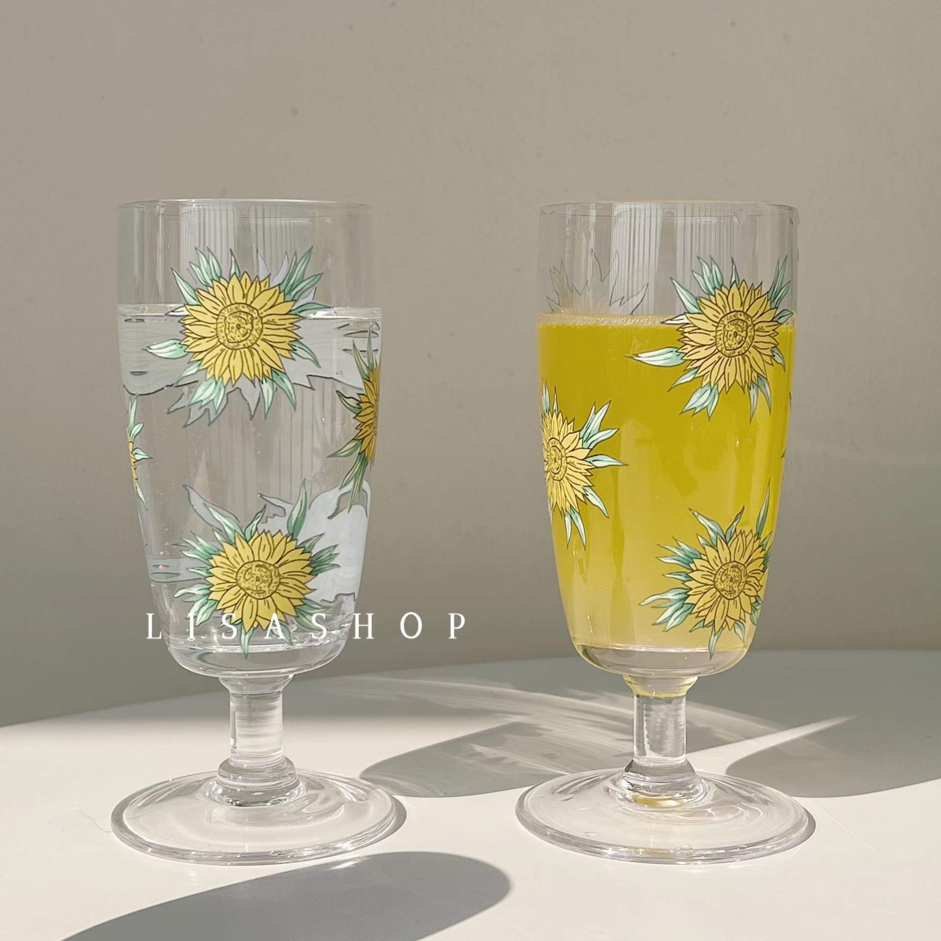 水晶玻璃花卉手工吹制复古玻璃杯