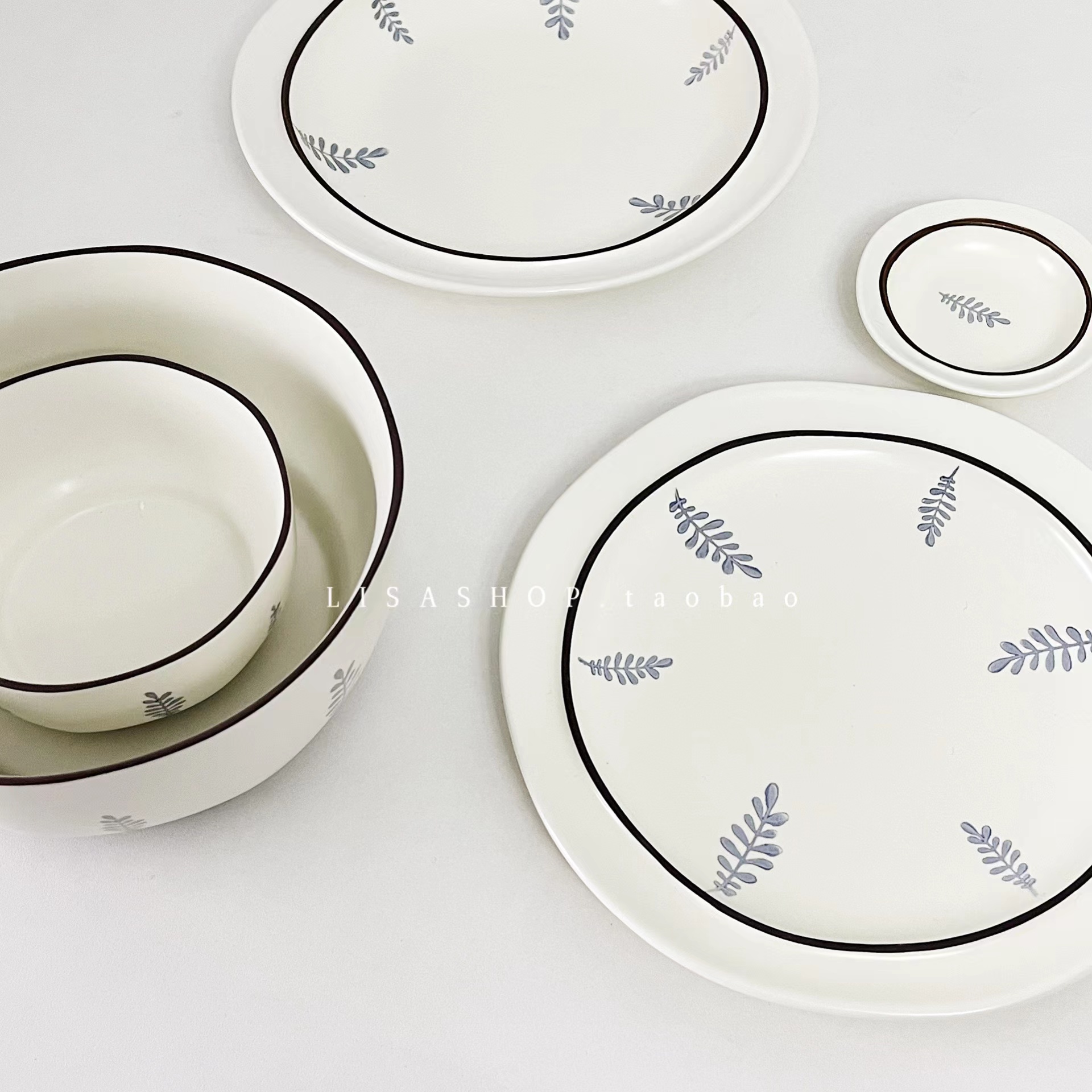 LS圆形陶瓷家用迷迭香组合