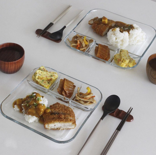 日式分隔儿童一人食正方形餐盘