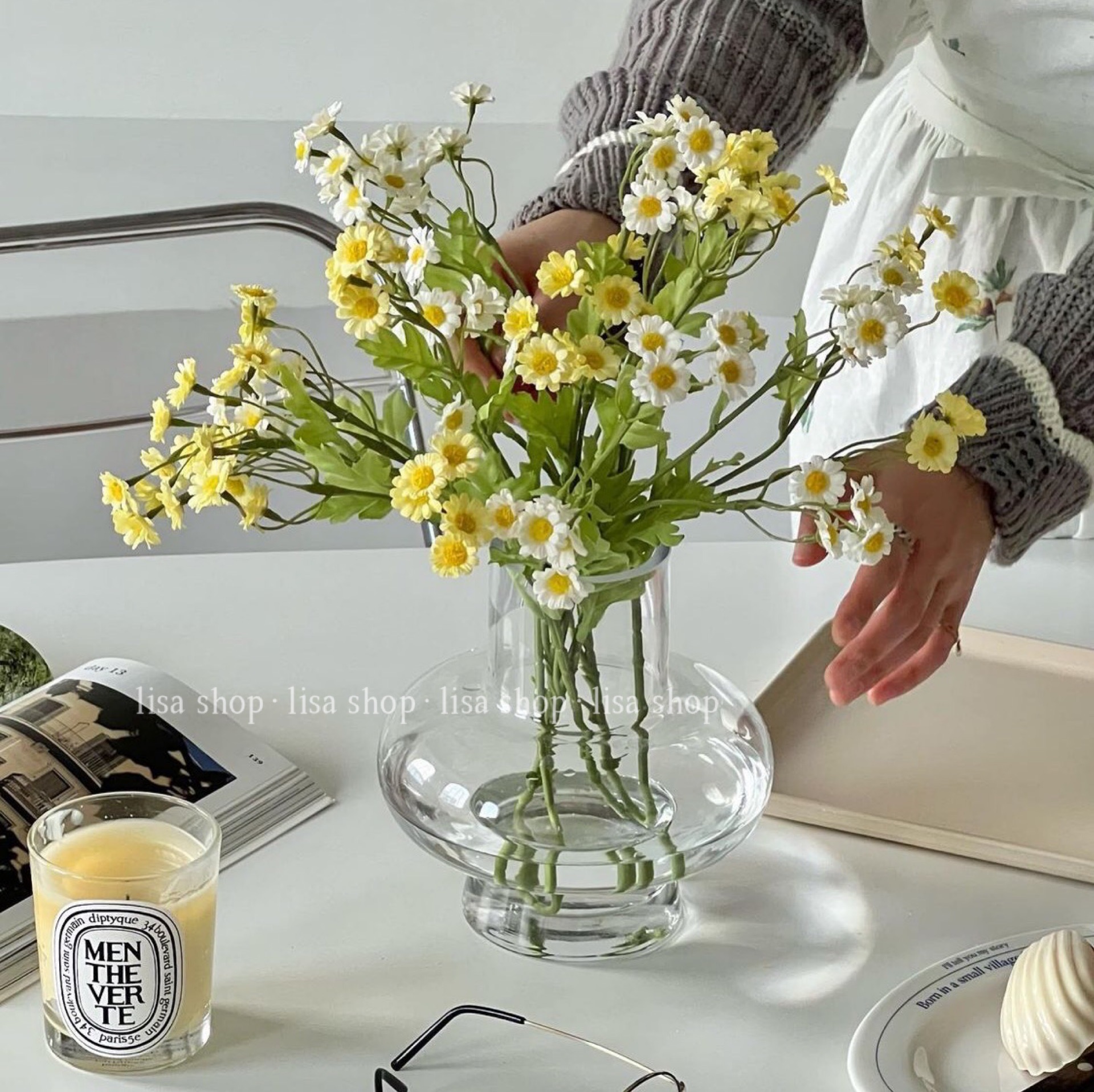 ins风玻璃客厅大肚器型花瓶