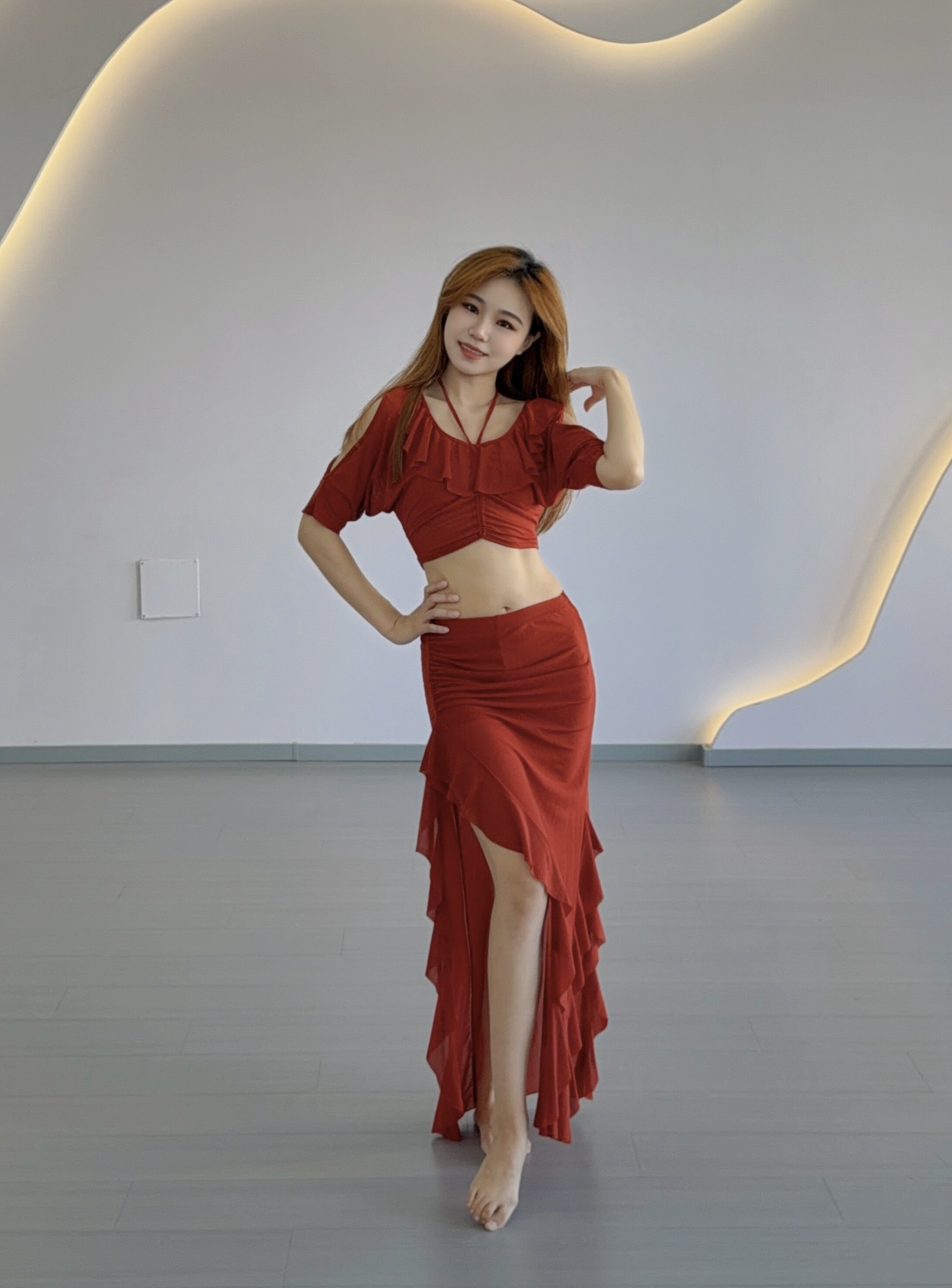 2026新款肚皮舞套装练习服花边演出服高级感表演出服显套装女网纱