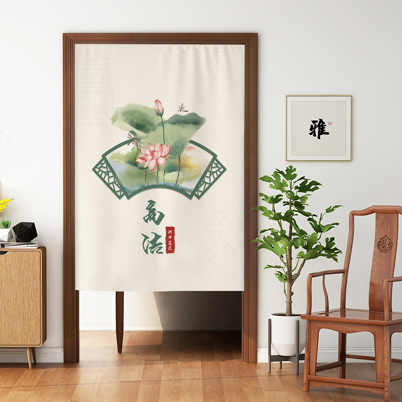 中国风加厚棉麻小门帘