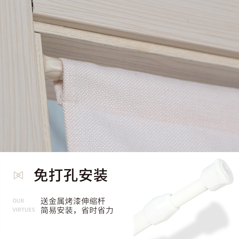 布艺门帘家用卧室隔断帘子厨房遮挡半帘卫生间免打孔装饰挂帘定制