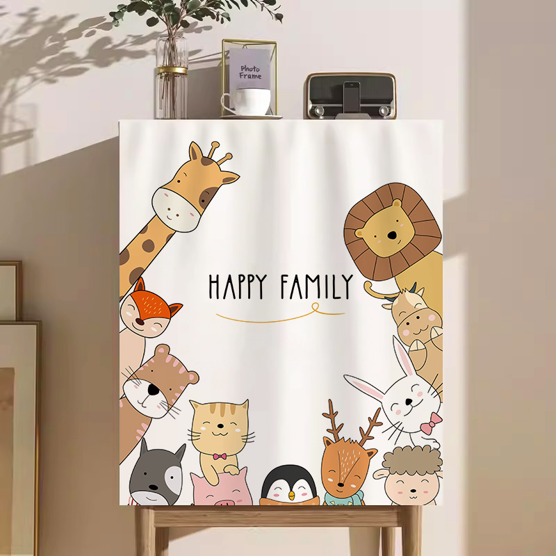 卡通动物可爱遮挡柜子门帘