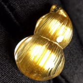 Quartz 小狐狸 Rutilated 钛晶 天然水晶 发晶吊坠 金红石 葫芦