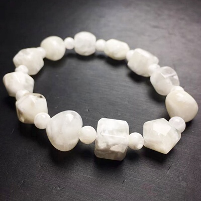 天然水晶白幽灵手串多形态珠子