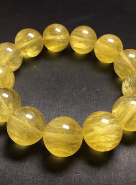 黄萤石手串fluorite拉丝萤石