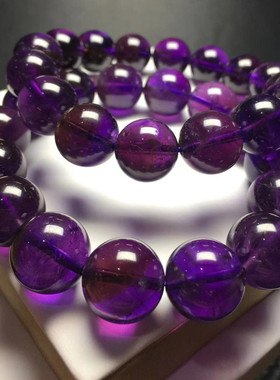 天然紫晶手链水晶紫水玉amethyst