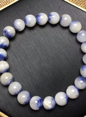 蓝线石手链斜方晶天然水晶海胆纹