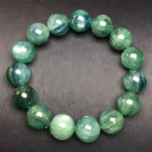 蓝晶石手串 kyanite 二硬石 (高铝矿物质) 半宝石 蓝绿晶石