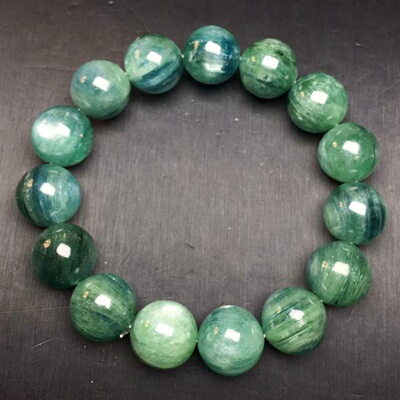 蓝晶石手串kyanite莫奈蓝绿晶