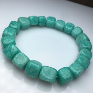 清出 天河石方糖手串 Amazonite 亚马逊石手链 微斜长石 天然水晶