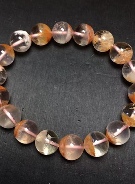 樱花幽灵手串 Multi-inclusions 雪花 白雪橙泥 天然水晶 手链