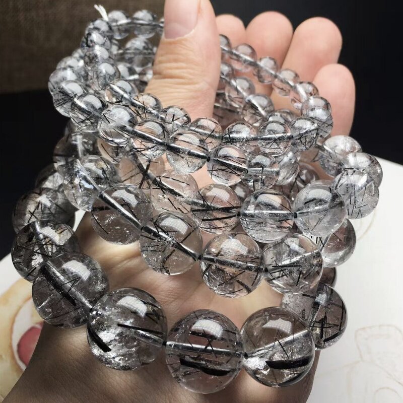 【晶妆硬通货】黑发晶手链  BlackQuartzRutilated 黑发共生矿晶