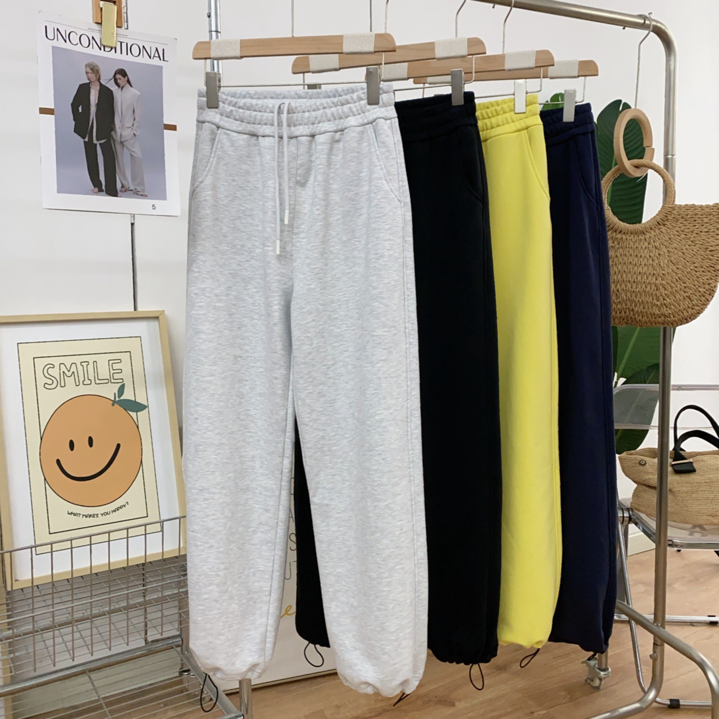 2026春秋新款休闲裤女宽松显瘦显瘦直筒阔腿裤抽绳毛圈棉运动卫裤,女装/女士精品,休闲裤,淘宝优惠券,粉丝福利购,淘宝优惠卷