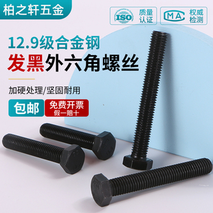 12.9级加长全牙外六角螺丝M4 M30高强度全螺纹螺栓M8M10M16M20M24