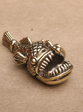 黄铜深海灯笼鱼小摆件