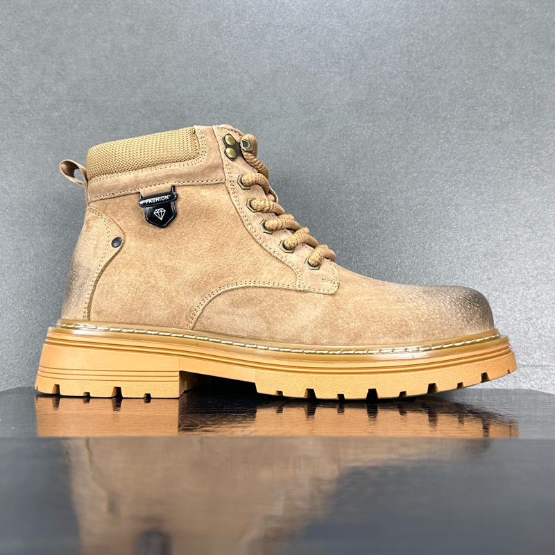 冬季新款捡漏尾货特价男鞋真皮短靴加绒休闲靴子百搭马丁靴工装靴