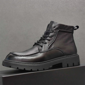 头层牛皮马丁靴撤柜尾货真皮短靴百搭纯色复古工装 断码 新款 靴捡漏