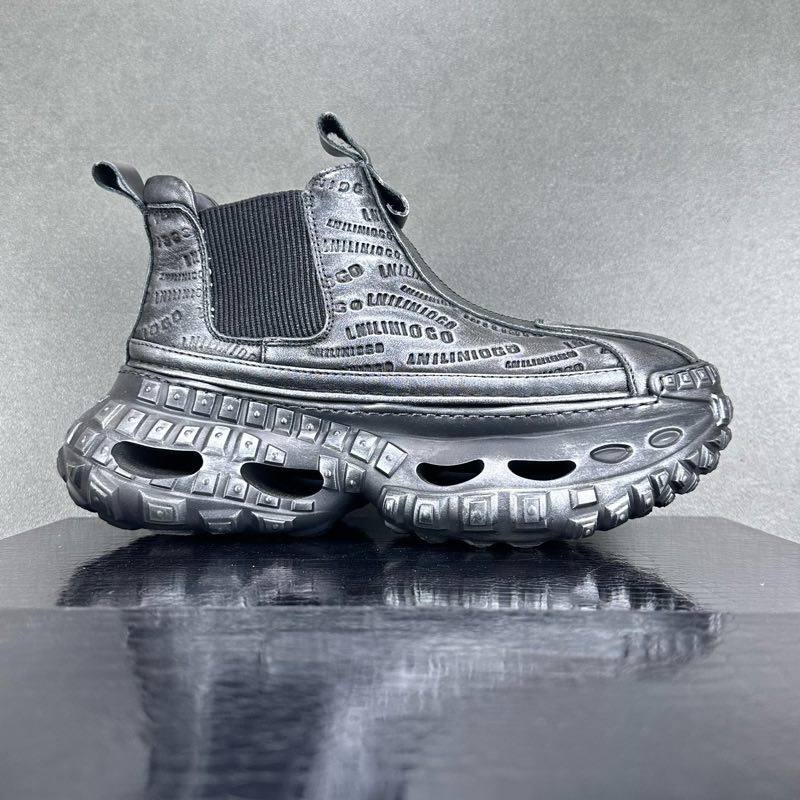 头层牛皮潮鞋2026新款厚底增懒人老爹鞋真皮套脚复古高帮休闲鞋男,流行男鞋,老爹鞋,淘宝优惠券,粉丝福利购,淘宝优惠卷