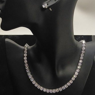 包邮满钻新娘锆石项链耳环两件套镶钻简约项圈晚会婚纱礼服配饰品