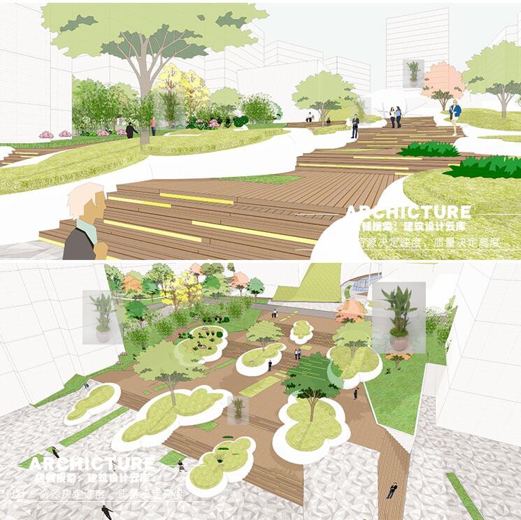 现代小区小游园庭院异形云朵造型创意树池坐凳景观草图大师su模型