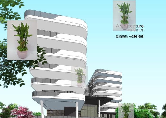 skp素材现代滨水旅游区度假村架空民宿酒店会所建筑外观SU模型