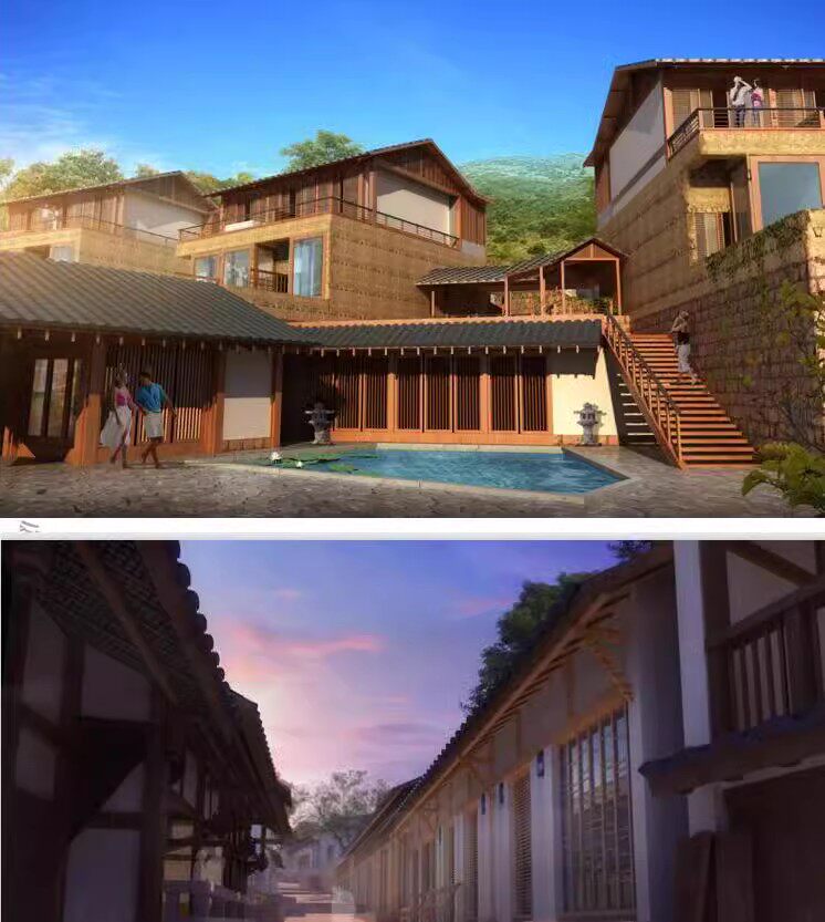 乡村自然风情夯土墙旧屋改造度假村民宿客栈建筑概念ppt设计方案