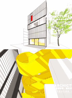 su草图大师现代商铺店面门面主立面U型玻璃室内工装装修su模型
