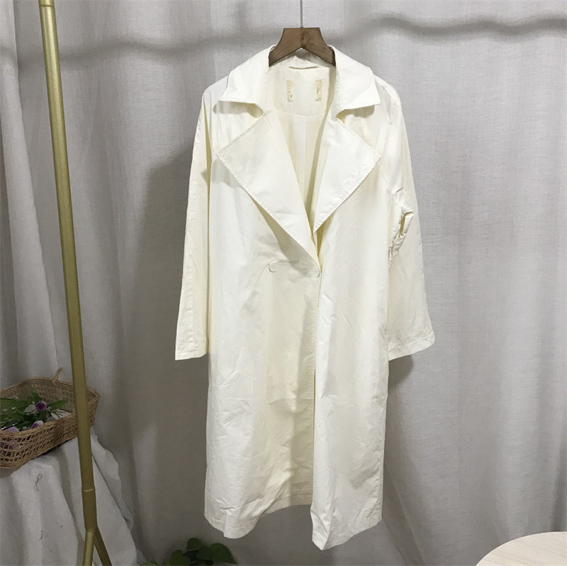 清仓39.9包邮【 茵】 春秋翻驳领中长款风衣外套女 82-2-6