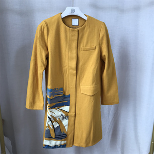 艾 女款 圆领印花毛呢大衣 3件 79元