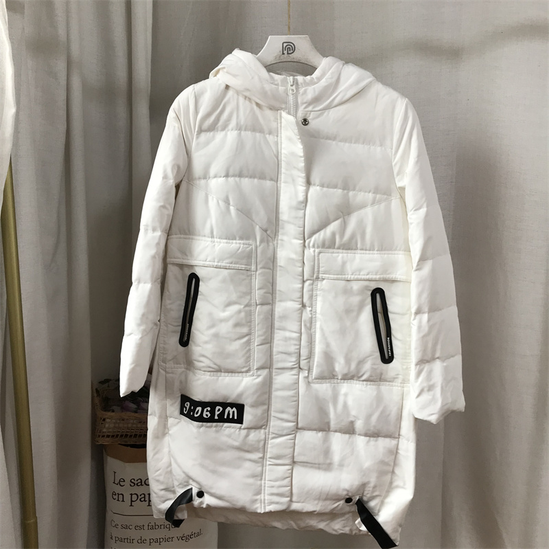 【艾】宽松中长款加厚连帽羽绒服外套  37-3-1170