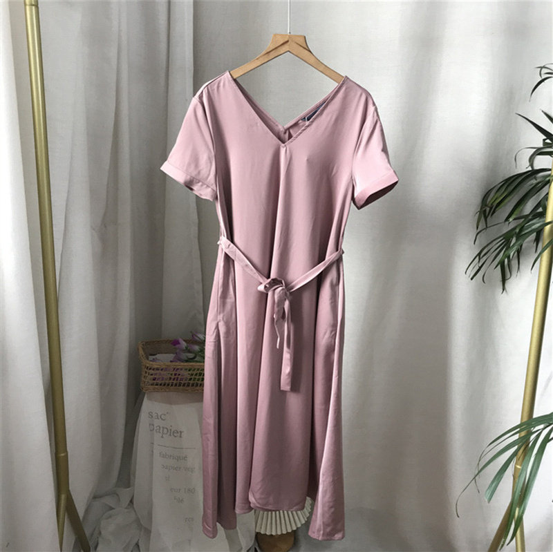 【艾】女装短袖v领连衣裙 26-2-1230