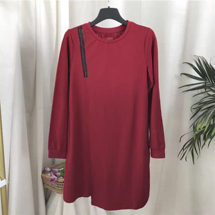 春秋女装 长袖 圆领t恤连衣裙 孤品M码 1467 艾