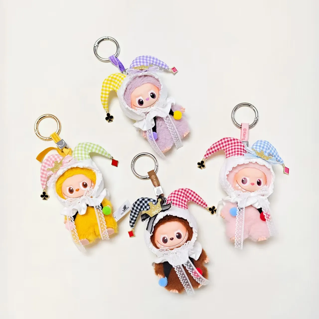 四代迷你labubu衣服原创小丑服着替10cm挂件心底密码拉布布娃衣新