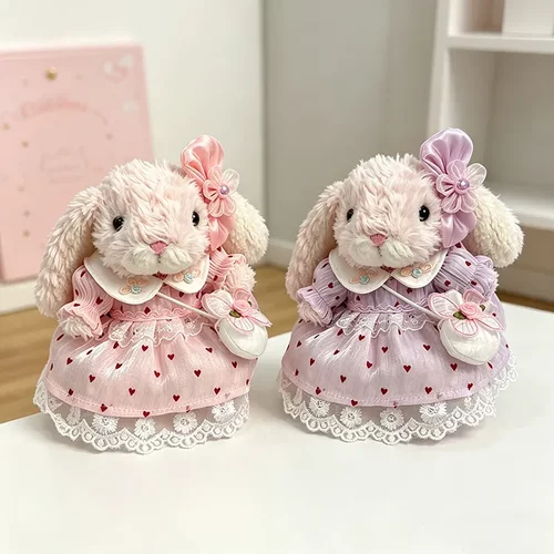 JC美味兔衣服甜美小兔连衣裙帽子娃衣20cm蕾丝花边满心蝴蝶包着替