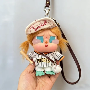 仅衣服】CRYBABY哭娃眼泪工厂搪胶毛绒盲盒玩偶条纹棒球服套装萌