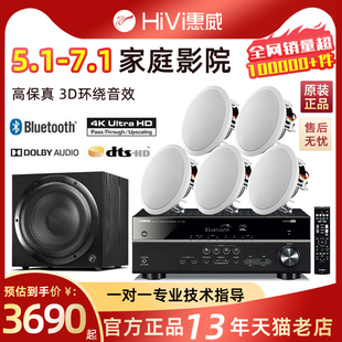 Hivi 音响7.1天花吊顶喇叭KTV套装 惠威吸顶音箱5.1家庭影院嵌入式