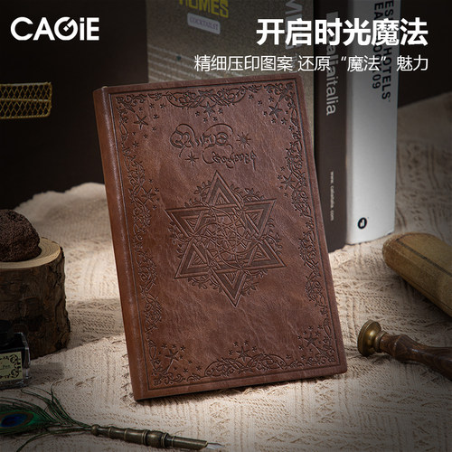 卡杰加厚随身记事本A5复古